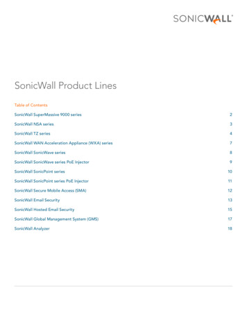 SonicWall Product Lines - ETB Technologies