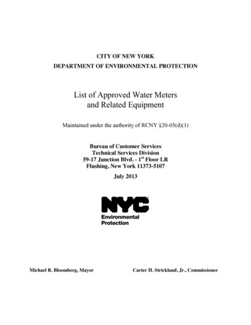 List Of Approved Water Meters And Related Equipment
