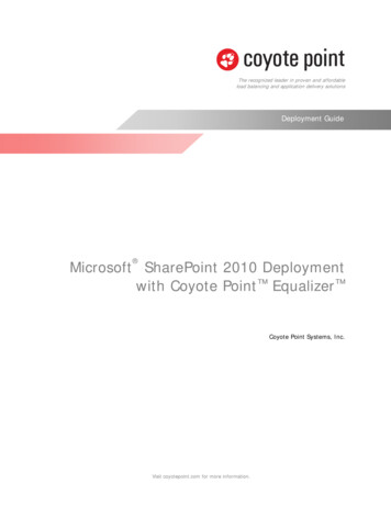 Microsoft SharePoint 2010 Deployment With Coyote Point .