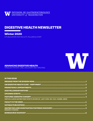 DIGESTIVE HEALTH NEWSLETTER - University Of Washington
