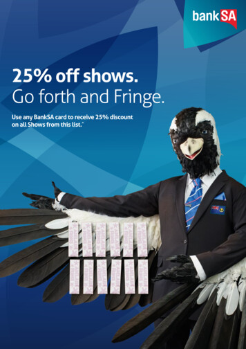 25% Off Shows. Go Forth And Fringe. - BankSA