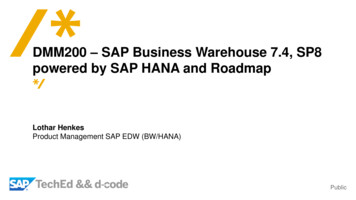 DMM200 SAP Business Warehouse 7.4, SP8 Powered By SAP 