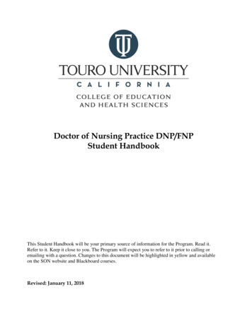 Doctor Of Nursing Practice DNP/FNP Student Handbook