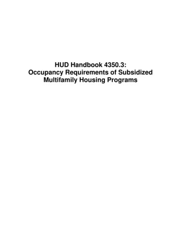 HUD Handbook 4350.3: Occupancy Requirements Of 