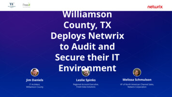 Williamson County, TX Deploys Netwrix To Audit And Secure .