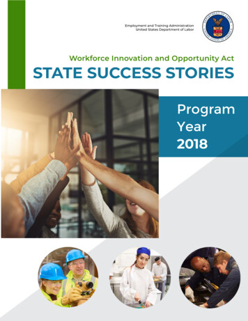 Workforce Innovation And Opportunity Act STATE SUCCESS 