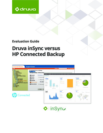 Evaluation Guide Druva InSync Versus HP Connected Backup