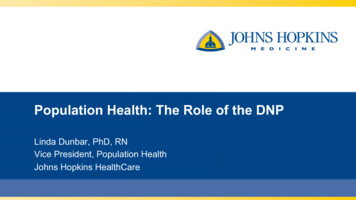 Population Health: The Role Of The DNP - School Of Nursing .