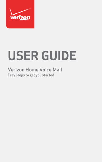 Verizon Home Voice Mail - UserGuide