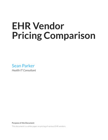 EHR Vendor Pricing Comparison SM - CureMD