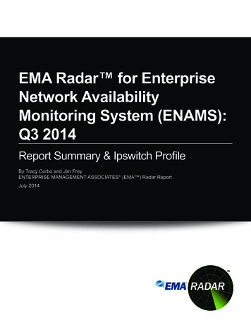 EMA Radar For Enterprise Network Availability Monitoring .