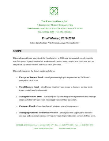 Email Market, 2012-2016 - Radicati
