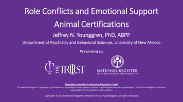Role Conflicts And Emotional Support Animal Certifications