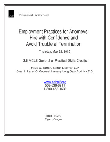 Employment Practices For Attorneys: Hire With Confidence .