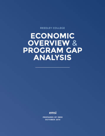 REEDLEY COLLEGE ECONOMIC OVERVIEW PROGRAM GAP 