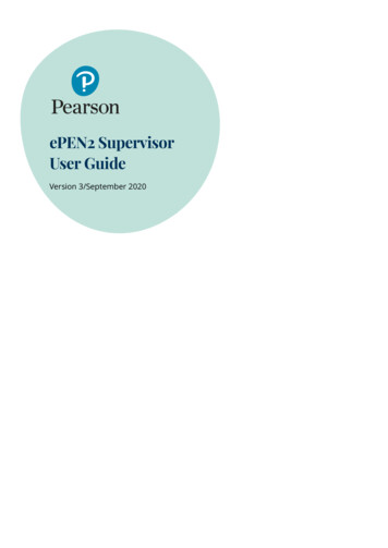 EPEN2 Supervisor User Guide - Pearson Qualifications