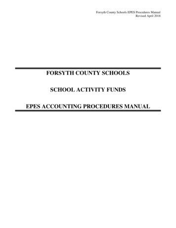 FORSYTH COUNTY SCHOOLS SCHOOL ACTIVITY FUNDS EPES .