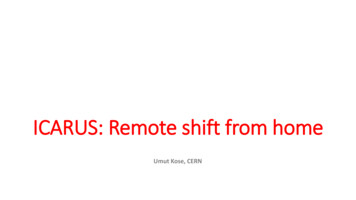 ICARUS: Remote Shift From Home - Home · Indico