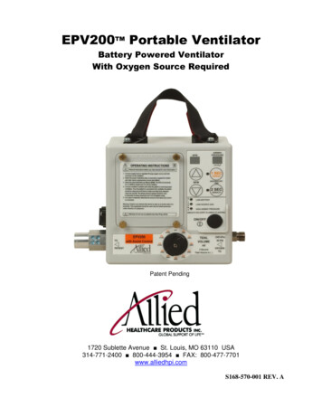 EPV200 Portable Ventilator - Allied Healthcare Products, Inc.