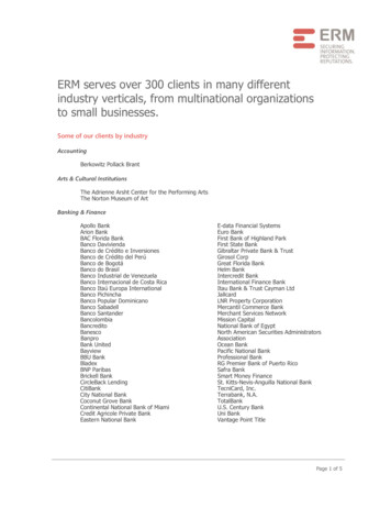 ERM Serves Over 300 Clients In Many Different Industry .