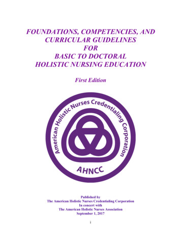 FOUNDATIONS, COMPETENCIES, AND CURRICULAR 