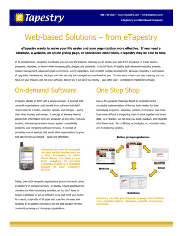 Web-based Fundraising Solutions – From ETapestry