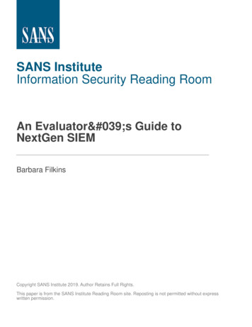 SANS Institute Information Security Reading Room
