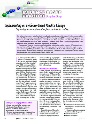 Implementing An Evidence-Based Practice Change