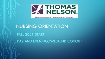 Nursing Orientation - Thomas Nelson Community College