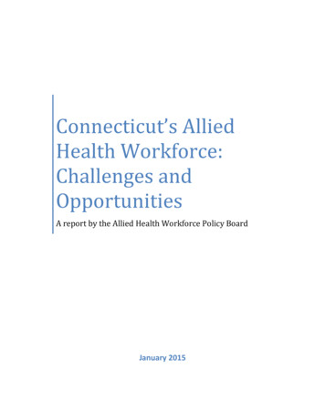 Connecticut’s Allied Health Workforce: Challenges And .