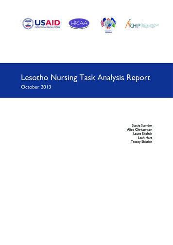 Lesotho Nursing Task Analysis Report - Jhpiego
