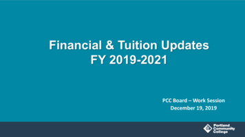 Financial & Tuition Updates FY 2019-2021 - PCC