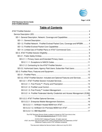 AT&T FirstNet Solution Table Of Contents