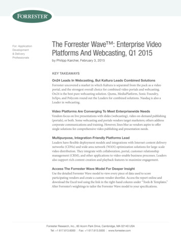 The Forrester Wave : Enterprise Video