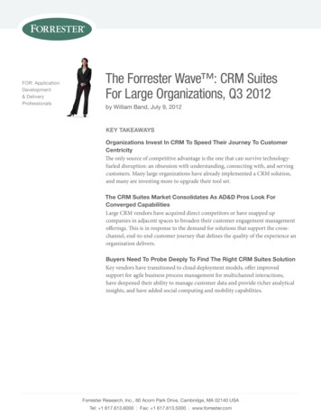 The Forrester Wave : CRM Suites For Large Organizations .