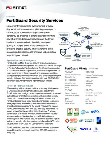 FortiGuard Security Services Data Sheet - 1 Stop