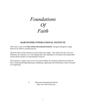 Foundations Of Faith - Harvestime