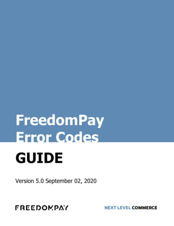 FreedomPay Error Codes GUIDE - Caterease
