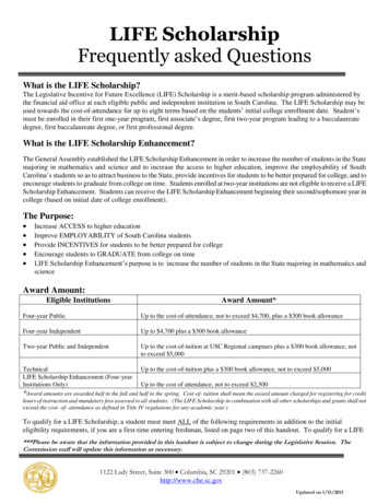 LIFE Scholarship Frequently Asked Questions