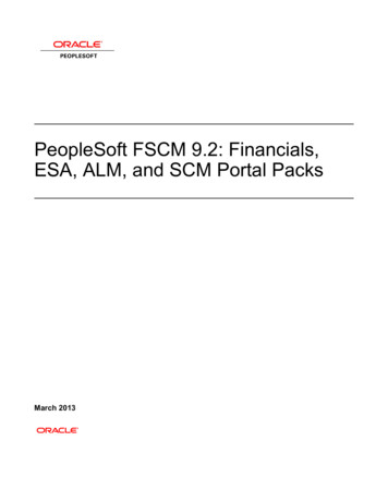 PeopleSoft FSCM 9.2: Financials, ESA, ALM, And SCM Portal .