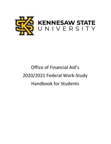 2020/2021 Federal Work-Study Handbook For Students