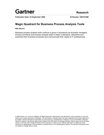 Magic Quadrant For Business Process Analysis Tools