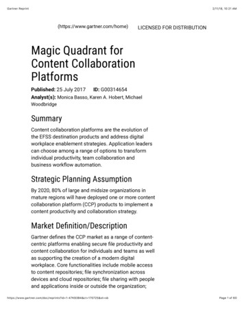 Magic Quadrant For Content Collaboration Platforms