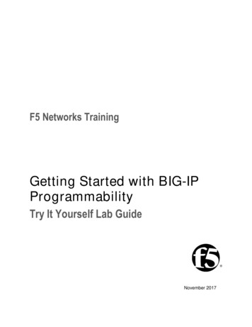 Getting Started With BIG-IP Programmability