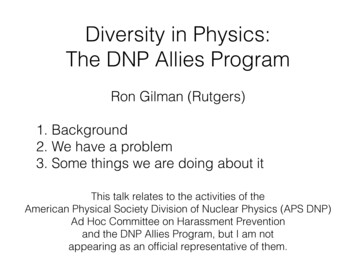 Diversity In Physics: The DNP Allies Program