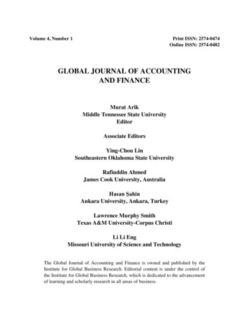 GLOBAL JOURNAL OF ACCOUNTING AND FINANCE