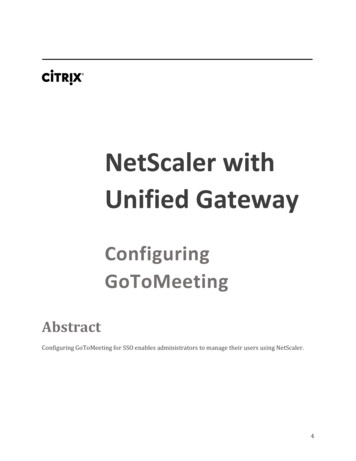 NetScaler With Unified Gateway - Docs.citrix 