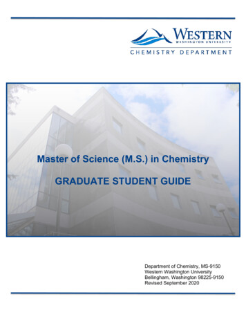 Master Of Science (M.S.) In Chemistry GRADUATE STUDENT 