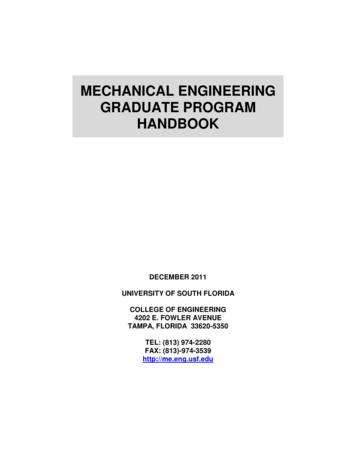 MECHANICAL ENGINEERING GRADUATE PROGRAM . - 