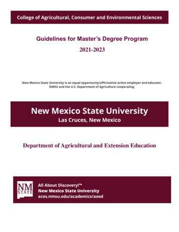 Guidelines For Master’s Degree Program - Cahe.nmsu.edu